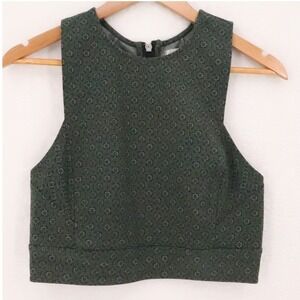 Cooperative Urban Outfitters‎ Crop Tank Top Womens Size M Green Medallion Vest